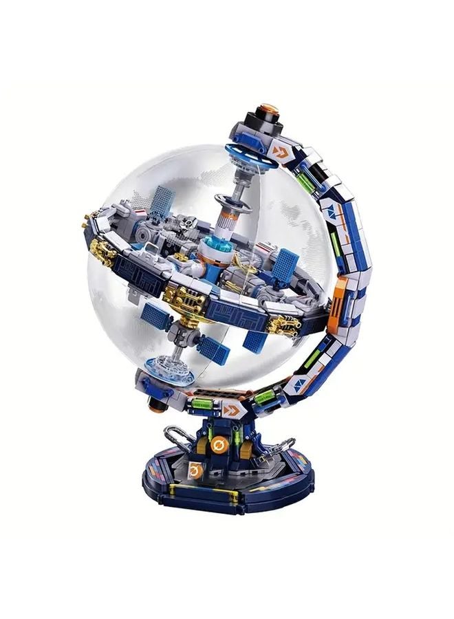 مكعبات مبنى داون غلوب سلسلة علم الفلك محطة الفضاء لعبة تعليمية للبالغين - Image 4